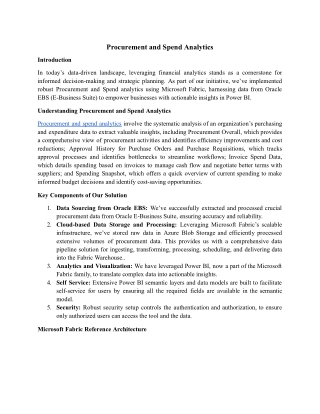 Procurement and spend analytics