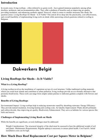 Living Rooftops for Sheds—Is It Viable?