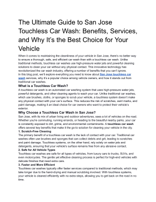 The Ultimate Guide to San Jose Touchless Car Wash_ Benefits, Services, and Why It’s the Best Choice for Your Vehicle