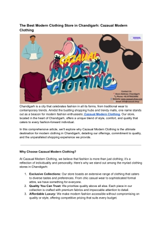 Cazaual Modern Clothing