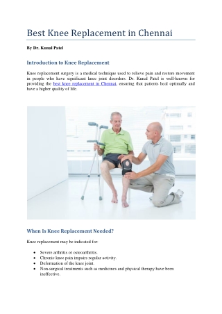Dr.Kunal Patel(best knee replacement in chennai)