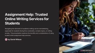 Assinment Help Trusted Online Writing Services for Students