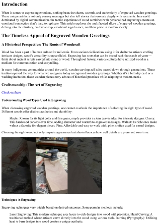 “The Timeless Appeal of Engraved Wooden Greetings”