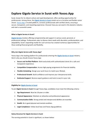 Explore Gigolo Service in Surat with Yoooo