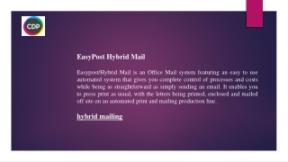 Hybrid Mailing Services Simplify Your Mail System