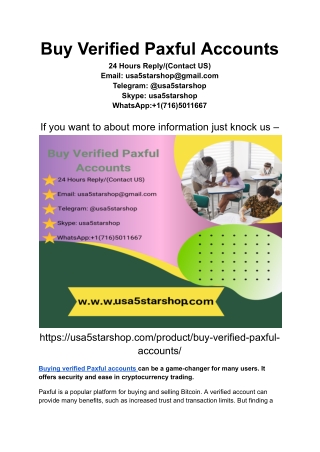 Buy Verified Paxful Accounts