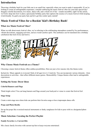“Music Festival Vibes for a Rockin’ Kid’s Birthday Bash!”