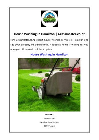 House Washing In Hamilton | Grassmaster.co.nz