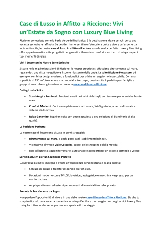 Case di Lusso in Affitto a Riccione