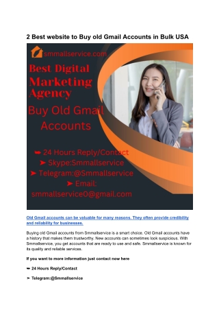 2 Best website to Buy old Gmail Accounts in Bulk USA