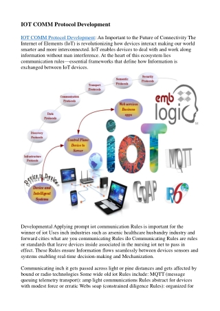 IOT COMM Protocol Development