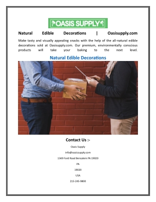 Natural Edible Decorations  Oasisupply.com