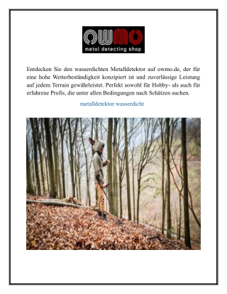 Wasserdichter Metalldetektor Suchen Sie unter allen Bedingungen nach Schätzen