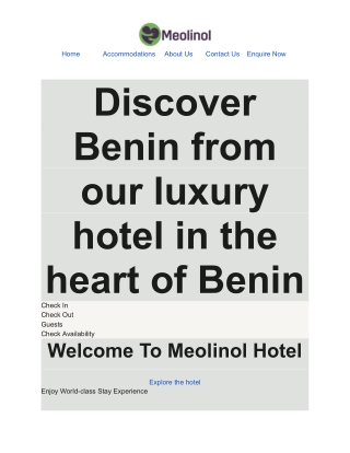 Discover Benin from our luxury hotel in the heart of Benin