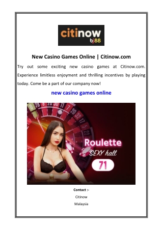New Casino Games Online | Citinow.com