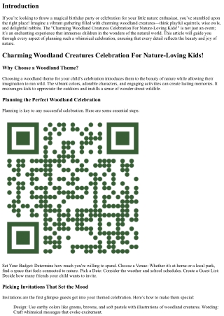 “Charming Woodland Creatures Celebration For Nature-Loving Kids!”