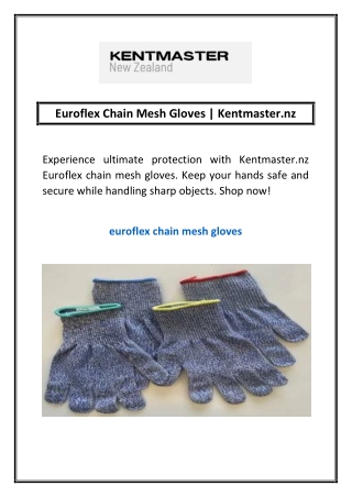 Euroflex Chain Mesh Gloves | Kentmaster.nz