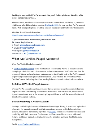 #1  Buy Verified PayPal Account –Safe & Instant Access New Year 2025