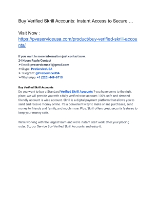 Buy Verified Skrill Account –Safe & Instant Access New Year 2025