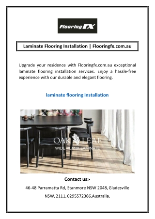 Laminate Flooring Installation | Flooringfx.com.au