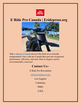 E Ride Pro Canada  Eridepross.org