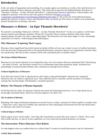 “Dinosaurs vs Robots – An Epic Thematic Showdown!”