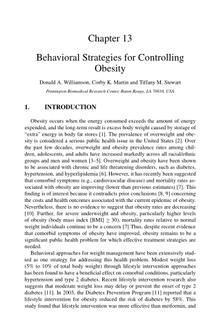 Behavioral Strategies for Controlling Obesity: Practical Approaches to Weight Ma