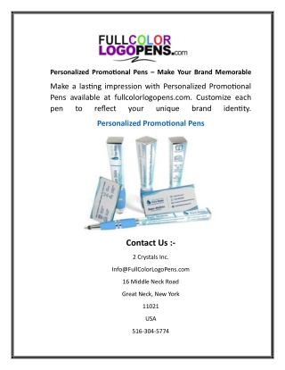 Personalized Promotional Pens  Make Your Brand Memorable