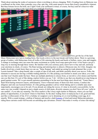 Forex Malaysia: Reigning the Currencies Markets