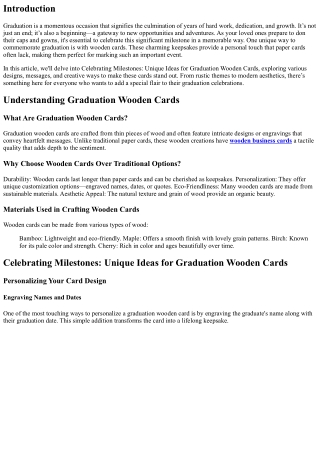 “Celebrating Milestones: Unique Ideas for Graduation Wooden Cards”