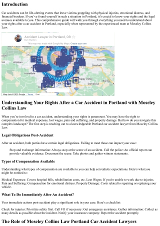 Understanding Your Rights After a Car Accident in Portland with Moseley Collins