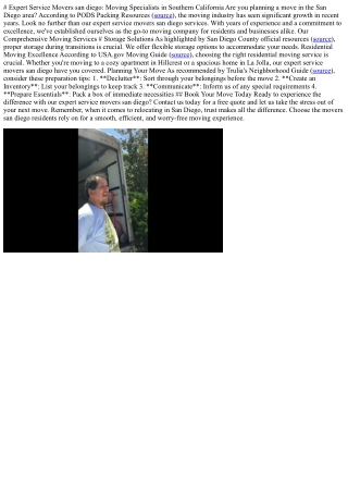 # Expert Service Movers san diego: Moving Specialists in Southern California