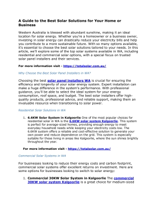 A Guide to the Best Solar Solutions for Your Home or Business