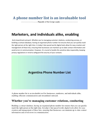Argentina Phone Number List