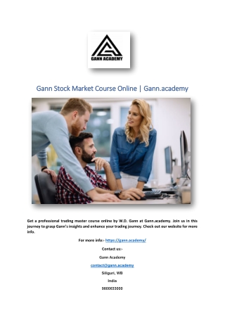 Gann Stock Market Course Online | Gann.academy