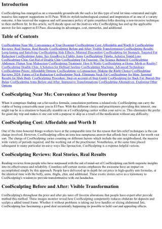 What Makes CoolSculpting the Top Fat Reduction Procedure in El Paso?