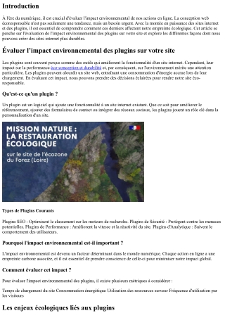 “Évaluer l’impact environnemental des plugins sur votre site”