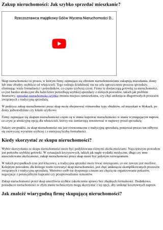 Zakup nieruchomości: Jak szybko sprzedać dom?