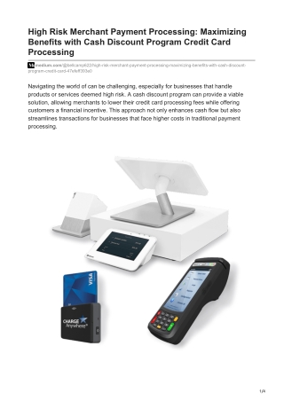 High Risk Merchant Payment Processing: Maximizing Benefits with Cash Discount Pr