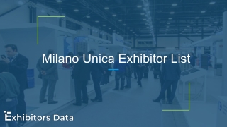 Milano Unica Exhibitor List