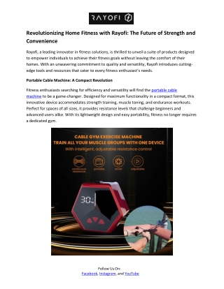 Rayofi- Portable Cable Machine