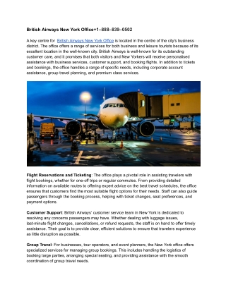 British Airways New York Office