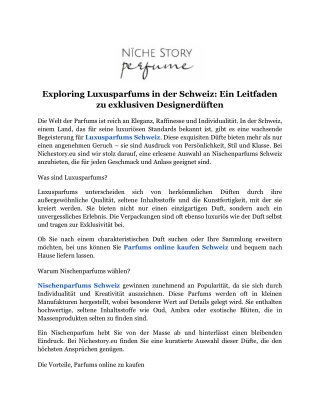 Exploring Luxusparfums in der Schweiz_ Ein Leitfaden zu exklusiven Designerdüften