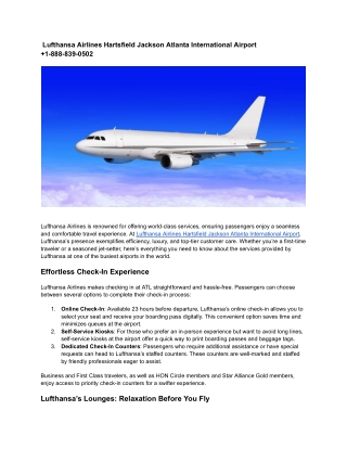 Lufthansa Airlines Hartsfield Jackson Atlanta Airport
