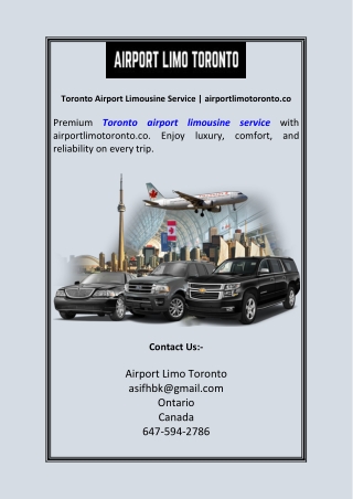 Toronto Airport Limousine Service | airportlimotoronto.co