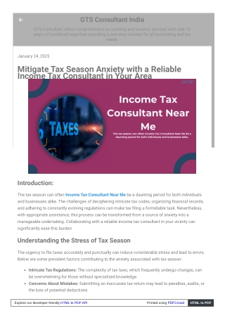 Mitigate Tax Season Anxiety with a Reliable Income Tax Consultant in Your Area