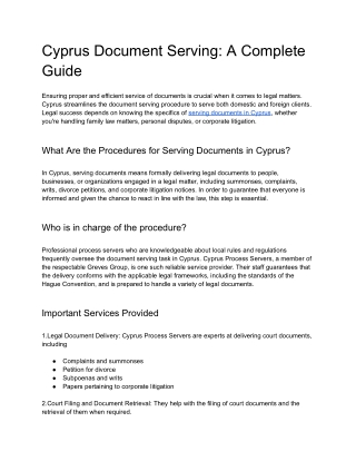 Serving Documents in Cyprus