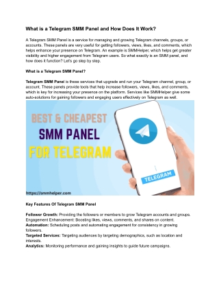 WHAT IS TELEGRAM SMM PANEL?HAOW IT WORKS