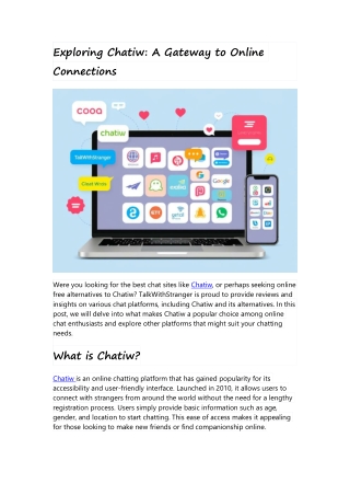 Exploring Chatiw: A Gateway to Online Connections
