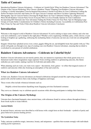 “Rainbow Unicorn Adventures – Celebrate in Colorful Style!”